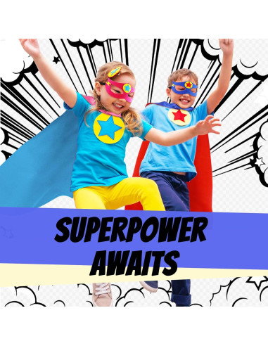 Disfraz de Superhéroe iROLEWIN para Niños con Capa y Máscara