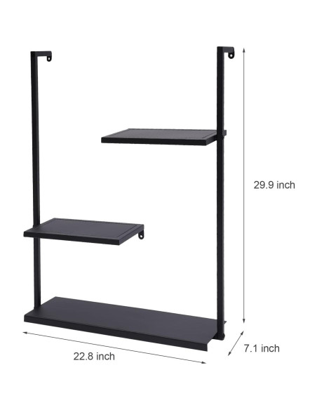 Estanterías de Pared de Metal Gdrasuya10 3 Niveles 58x18cm Estanterías de Pared de Metal Gdrasuya10 3 Niveles 58x18cm