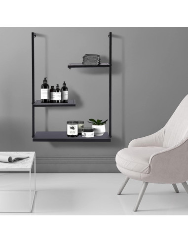 Estanterías de Pared de Metal Gdrasuya10 3 Niveles 58x18cm