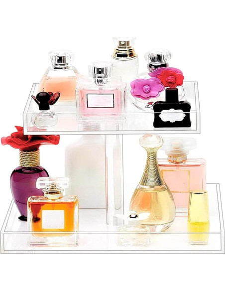 Organizador de Perfume YAGELI Acrílico Transparente 2 Niveles Organizador de Perfume YAGELI Acrílico Transparente 2 Niveles