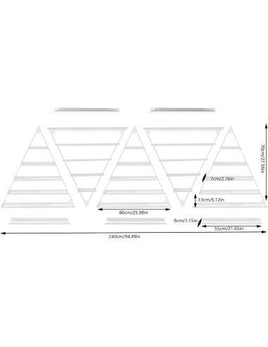 Conjunto de 10 estantes triangulares BANEBONE para esmaltes