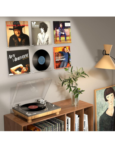 Estante de Vinilos FEMELI - 6 Soportes Acrílicos 30.48 cm