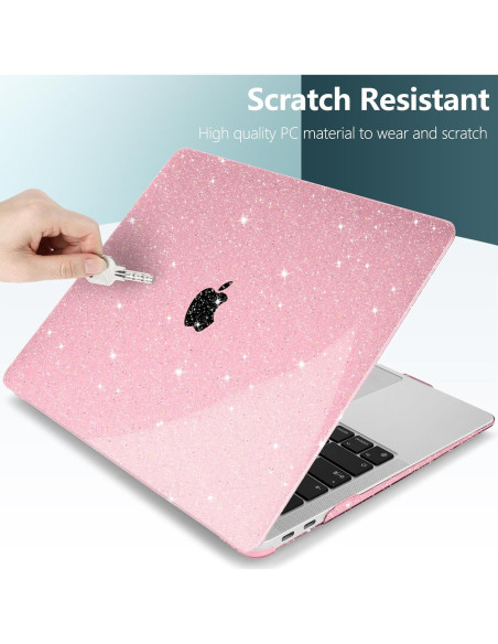 Funda DONGKE para MacBook Air 13" 2021-2018 Rosa Brillante Funda DONGKE para MacBook Air 13" 2021-2018 Rosa Brillante