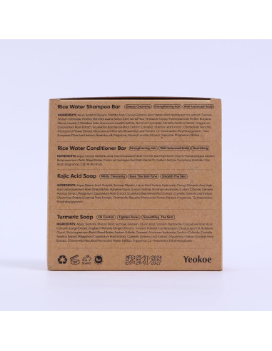 Juego de Jabones Naturales YEOKOE - Cúrcuma y Arroz 4 Piezas