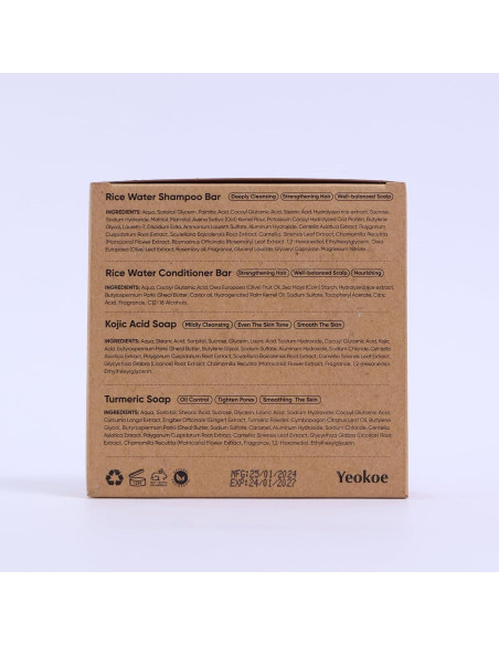 Juego de Jabones Naturales YEOKOE - Cúrcuma y Arroz 4 Piezas Juego de Jabones Naturales YEOKOE - Cúrcuma y Arroz 4 Piezas