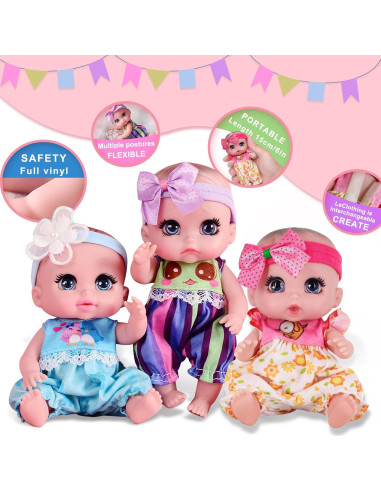 Muñeca Reborn de Vinilo 16 cm Beem Jun Azul para Niñas