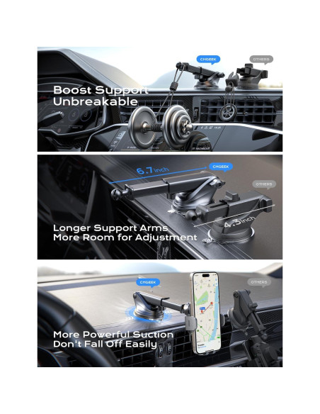 Cargador Inalámbrico Auto CHGeek M12 15W Soporte Automático Cargador Inalámbrico Auto CHGeek M12 15W Soporte Automático