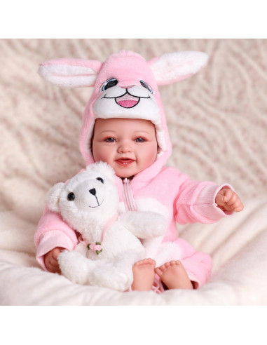Muñeca Bebé Realista 43 cm BABESIDE con Chupete y Atuendo