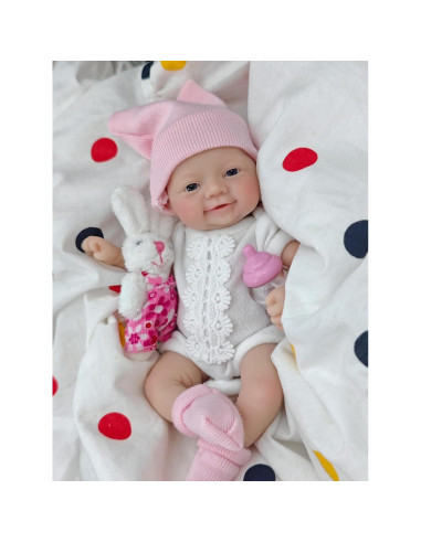 Muñeca Reborn de Silicona Mini 17.78 cm MYREBABY Rosa