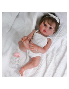 Muñeca Reborn Realista CHAREX 45 cm Silicona con Set Regalo