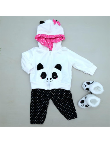 Ropa para muñecas renacidas 43-56 cm Conjunto Panda 4 piezas