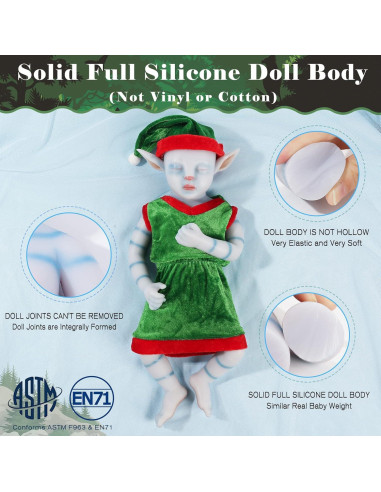 Muñeca de Silicona Vollence 43 cm Niña Durmiendo Realista