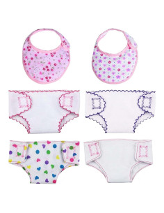 Conjunto de Pañales y Baberos para Muñecas DC-BEAUTIFUL 14-18"