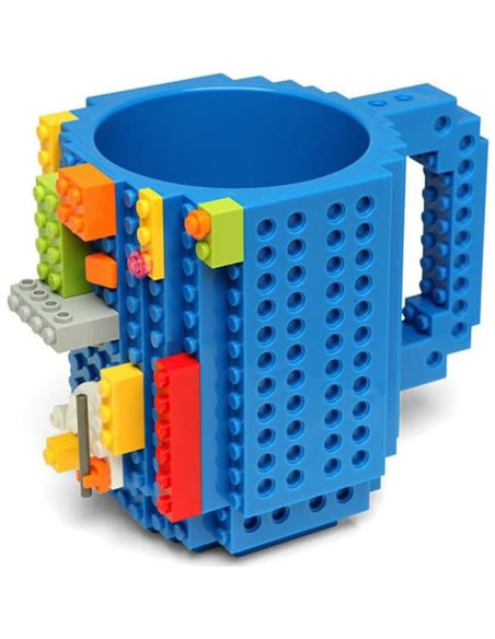 Taza de Café Build-on Brick Tmango Azul - Creativa y Multifuncional Taza de Café Build-on Brick Tmango Azul - Creativa y Multifuncional