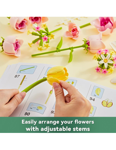 Ramo de Flores Artificiales Tulipanes y Rosas EWED 18 Piezas