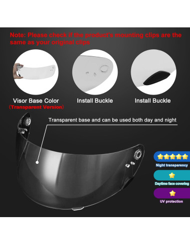 Visera de Casco PSLER Qualifier Clara - Reemplazo Compatible