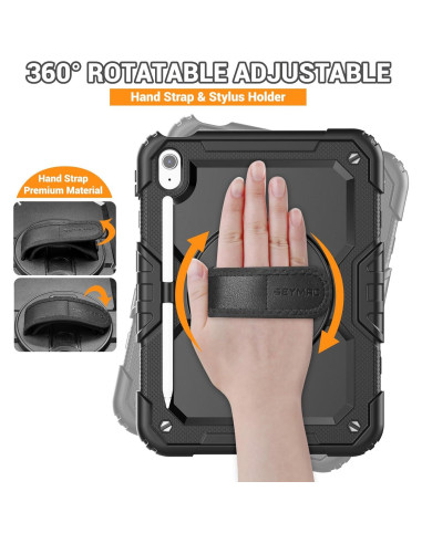 Funda SEYMAC para iPad A16 11"/10.9" 2025/2022 Negra
