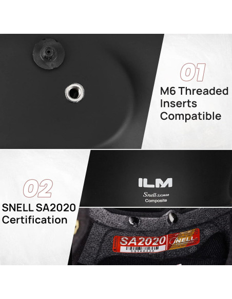 Casco Integral ILM 760 SA2020 para Carreras Automovilísticas Negro Mate L Casco Integral ILM 760 SA2020 para Carreras Automovilísticas Negro Mate L