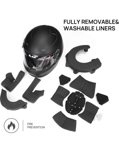 Casco Integral ILM 760 SA2020 para Carreras Automovilísticas Negro Mate L