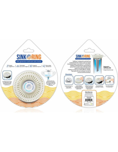 SINKRING Protector de Drenaje para Lavabo Blanco SR