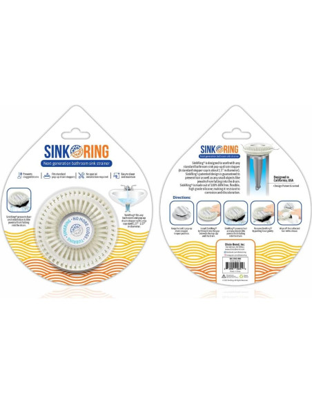 SINKRING Protector de Drenaje para Lavabo Blanco SR SINKRING Protector de Drenaje para Lavabo Blanco SR