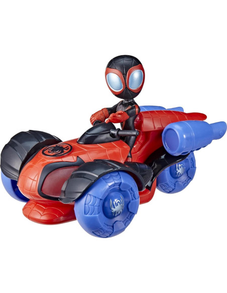 Coche de Juguete Glow Tech Hasbro Spidey y Amigos con Figura Coche de Juguete Glow Tech Hasbro Spidey y Amigos con Figura