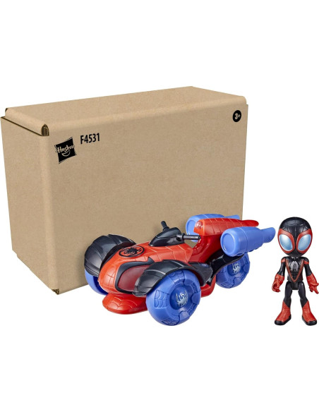 Coche de Juguete Glow Tech Hasbro Spidey y Amigos con Figura Coche de Juguete Glow Tech Hasbro Spidey y Amigos con Figura