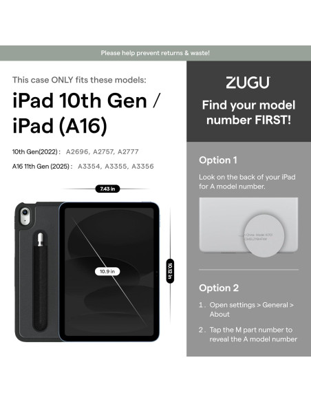 Funda ZUGU para iPad 10.9" 11/10 Gen Slim Magnética Funda ZUGU para iPad 10.9" 11/10 Gen Slim Magnética