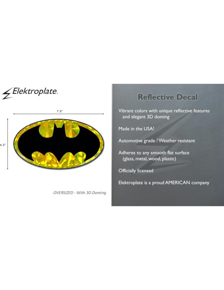Calcomanía Automotriz Reflectante 3D Batman Elektroplate 19 cm Calcomanía Automotriz Reflectante 3D Batman Elektroplate 19 cm