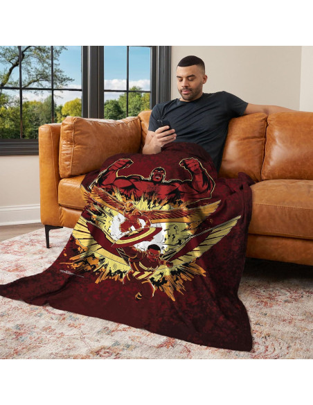 Manta de Toque de Seda Marvel Red Hulk Rises 127x152 cm Manta de Toque de Seda Marvel Red Hulk Rises 127x152 cm