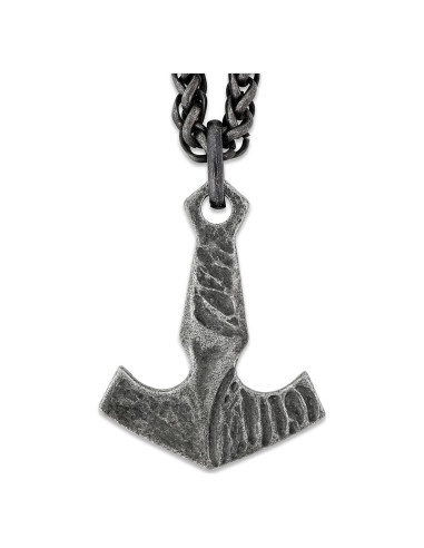 Collar Viking Mjolnir HAQUIL con Cadena de Trigo 60 cm