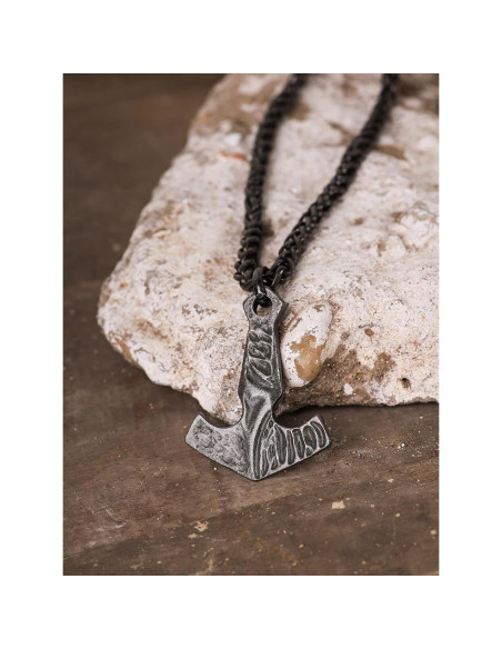 Collar Viking Mjolnir HAQUIL con Cadena de Trigo 60 cm Collar Viking Mjolnir HAQUIL con Cadena de Trigo 60 cm