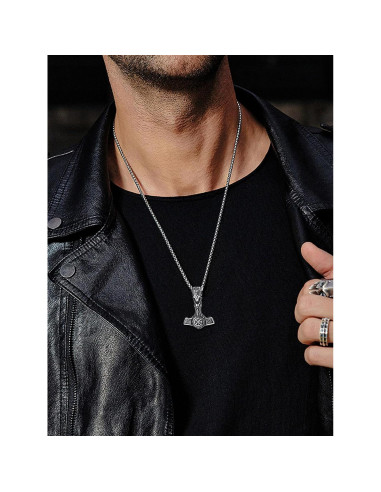 Collar Talisman Martillo de Thor FaithHeart Acero Inoxidable 55.88 cm