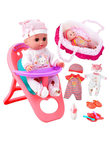 Muñeca CUTE STONE 30 cm con Cuna y Accesorios para Niñas Muñeca CUTE STONE 30 cm con Cuna y Accesorios para Niñas
