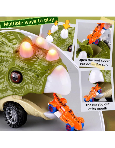Camión de Dinosaurios Tubokoro con Pista 62 cm y 6 Coches