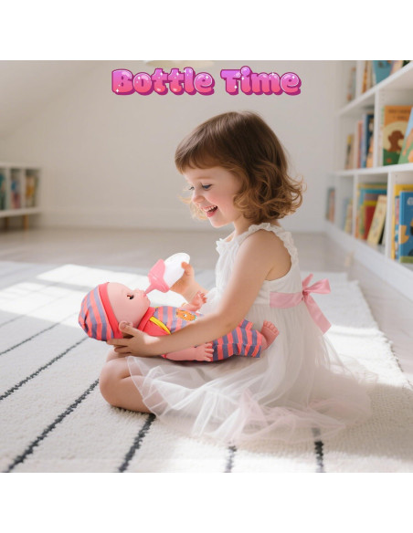 Muñeca CUTE STONE 30 cm con Cuna y Accesorios para Niñas Muñeca CUTE STONE 30 cm con Cuna y Accesorios para Niñas