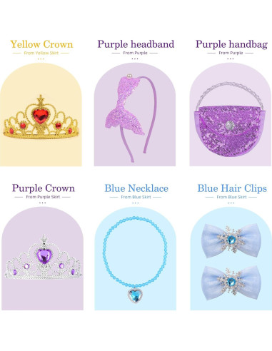 Vestido de Princesa ReliBeauty para Niñas 3-8 Años con Accesorios