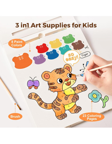 Libro de Pintura Acuarela Jar Melo para Niños 23 Páginas