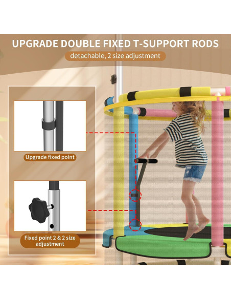 Trampolín Redondo Ajustable BLINWORLD para Niños 139.7cm Trampolín Redondo Ajustable BLINWORLD para Niños 139.7cm