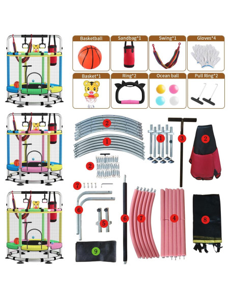 Trampolín Redondo Ajustable BLINWORLD para Niños 139.7cm Trampolín Redondo Ajustable BLINWORLD para Niños 139.7cm