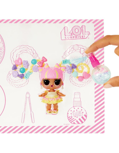Juego de salón de cuentas para el cabello LOL Surprise - 100 cuentas, muñeca y más