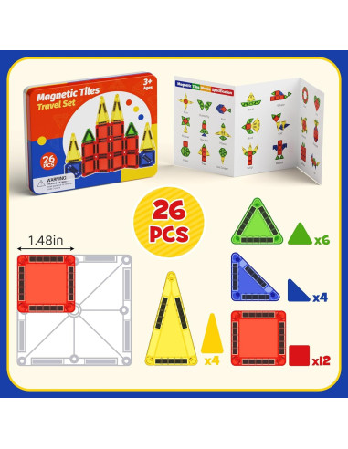 Mini Azulejos Magnéticos WMXDU 26 Piezas para Niños 3+ Años