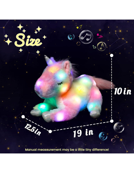 Unicornio de Peluche Musical LED Hopearl 48 cm con 3 Bebés Unicornio de Peluche Musical LED Hopearl 48 cm con 3 Bebés