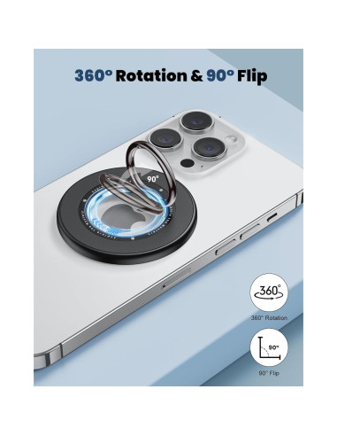 Soporte Anillo Magnético SODI BM-350 Rotación 360 Negro