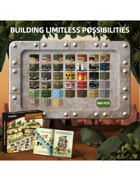 Bloques Magnéticos GobiDex 100PCS Juguetes de Construcción 2.54cm Bloques Magnéticos GobiDex 100PCS Juguetes de Construcción 2.54cm