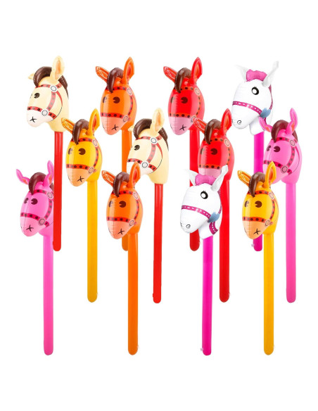 12 Piezas Cabeza de Caballo Inflable Haconba 100 cm Multicolor 12 Piezas Cabeza de Caballo Inflable Haconba 100 cm Multicolor