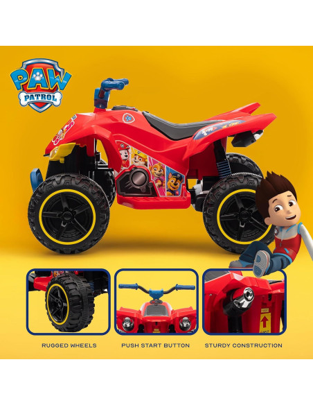 ATV 12V Paw Patrol Rojo para Niños - Juguete de Paseo Duradero ATV 12V Paw Patrol Rojo para Niños - Juguete de Paseo Duradero