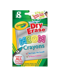 Crayones Neón Lavables Crayola para Pizarra Blanca - 8 Colores