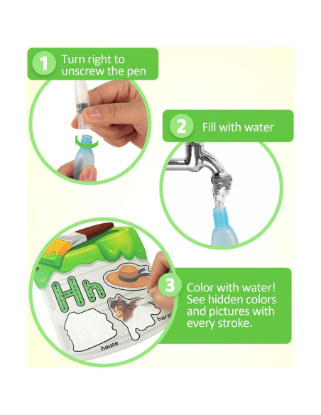 Tarjetas de Pintura con Agua Coogam para Aprender el Alfabeto Tarjetas de Pintura con Agua Coogam para Aprender el Alfabeto