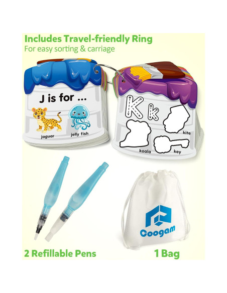 Tarjetas de Pintura con Agua Coogam para Aprender el Alfabeto Tarjetas de Pintura con Agua Coogam para Aprender el Alfabeto
